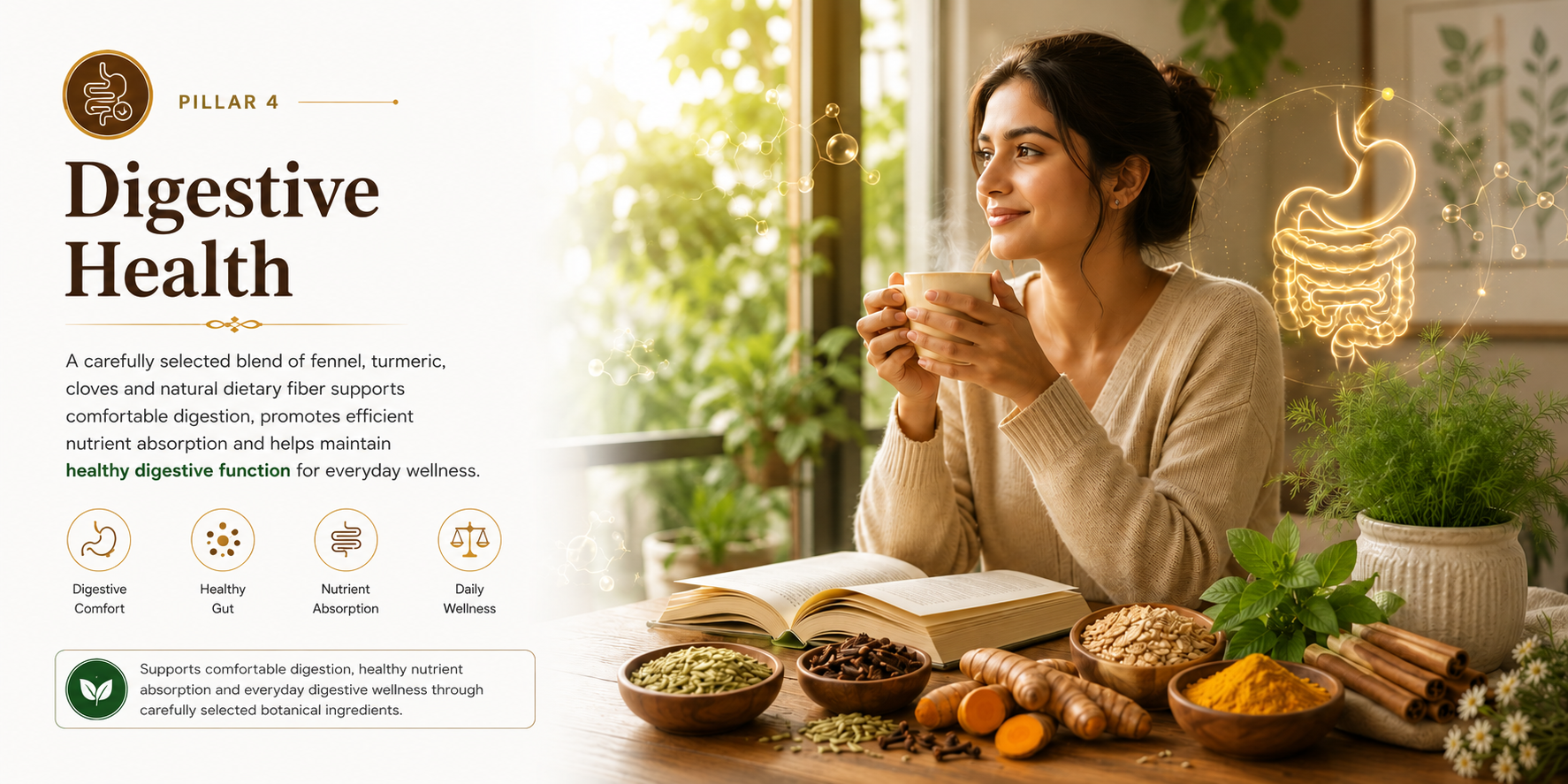 Digestive and gut health comfort theme